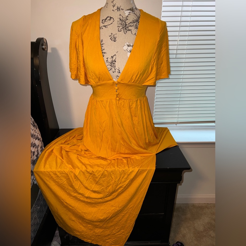 Yellow forever 21 maxi dress